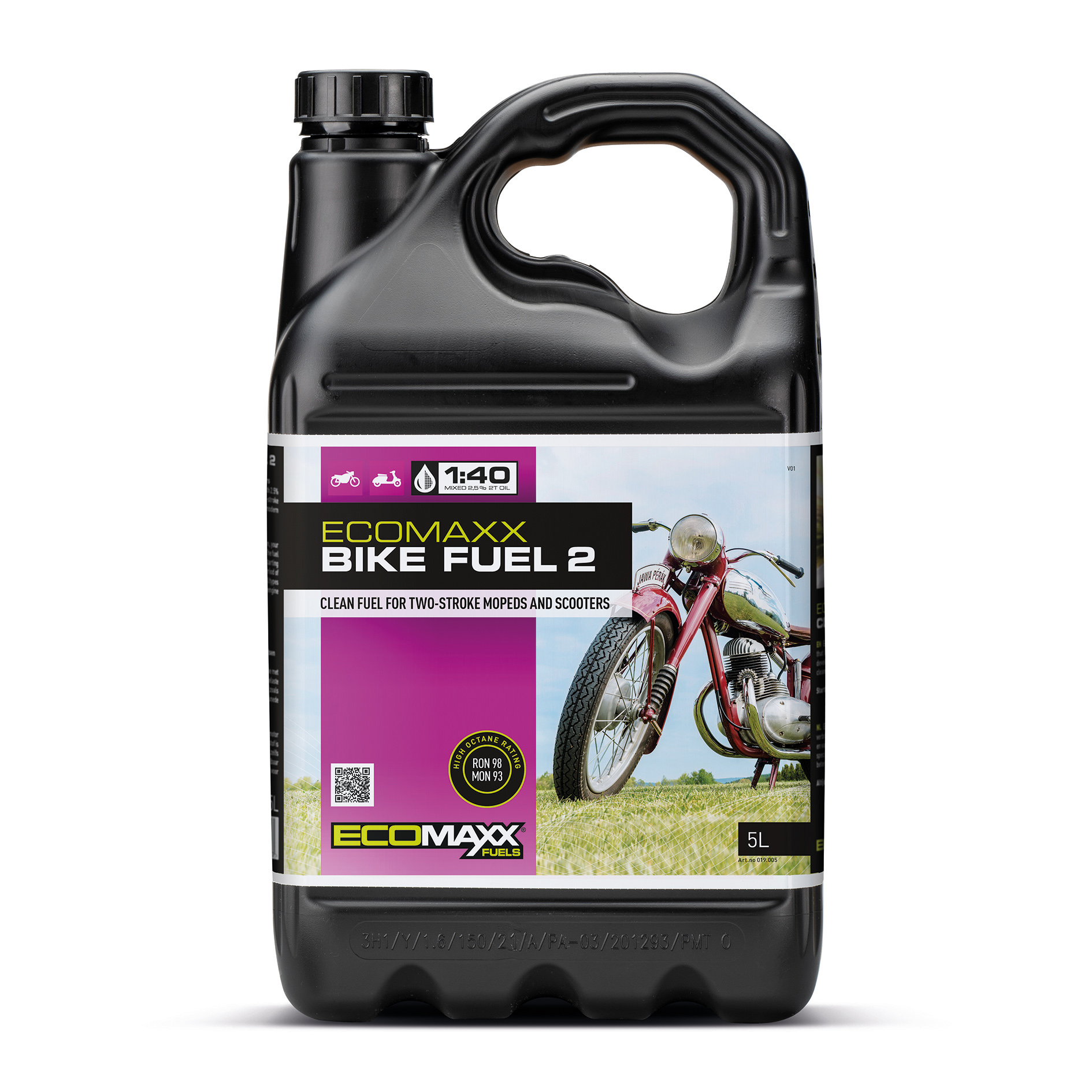 Ecomaxx Bike Fuel 2 liter en 5 liter verpakking